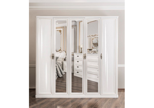 Шкаф Натали белый глянец 3-ств с зеркалом