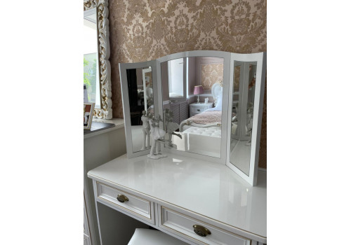 Зеркало трельяж Натали белый глянец для туалетного столика