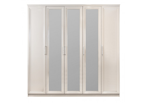 Шкаф Нонна мокко глянец 5-ств с зеркалом