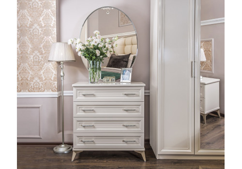 Шкаф Нонна мокко глянец 4-ств с зеркалом