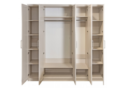 Шкаф Нонна мокко глянец 5-ств с зеркалом