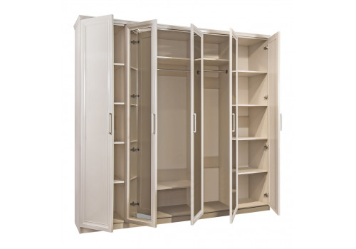 Шкаф Нонна мокко глянец 5-ств с зеркалом