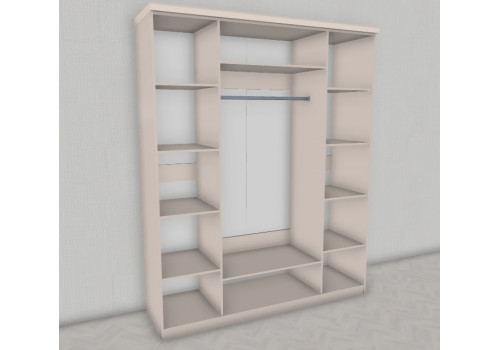 Шкаф Нонна мокко глянец 4-ств с зеркалом