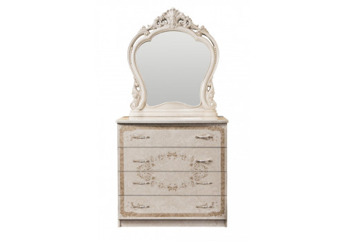 Комод Патрисия крем корень глянец 4 ящика