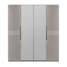 Шкаф Стелла светло серый камень 4-ств с зеркалом