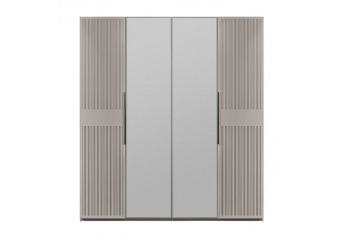 Шкаф Стелла светло серый камень 4-ств с зеркалом