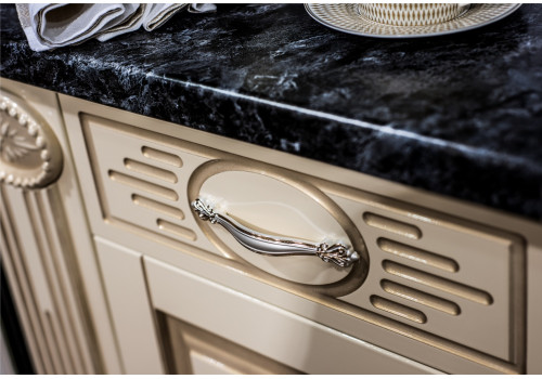 Секция напольная Верона крем глянец, центральная со столешницей под духовой шкаф