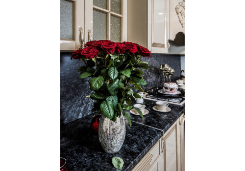 Секция напольная Верона крем глянец, центральная со столешницей под духовой шкаф