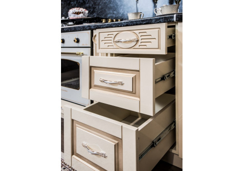 Секция напольная Верона крем глянец, центральная со столешницей под духовой шкаф