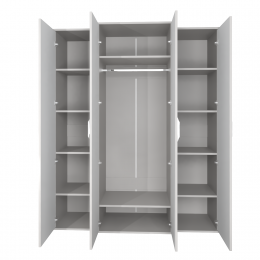 Шкаф Замира серый камень 4-ств с зеркалом