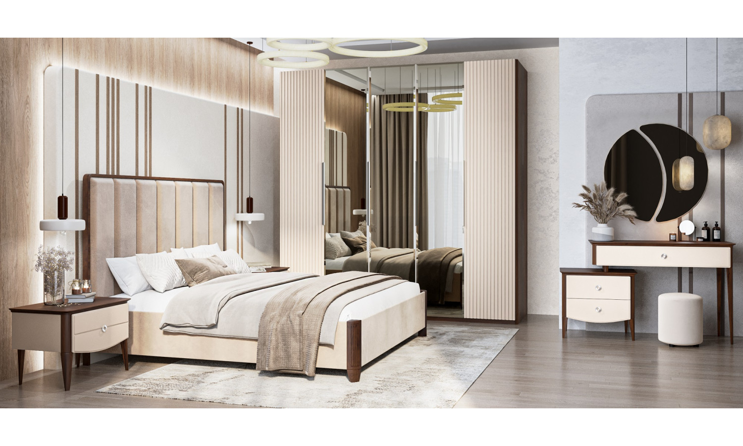 Спальня Жаклин бежевый 5-ств 1,8м