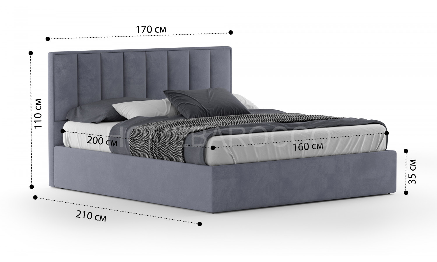 Кровать Клер Velutto 032 1.6 м