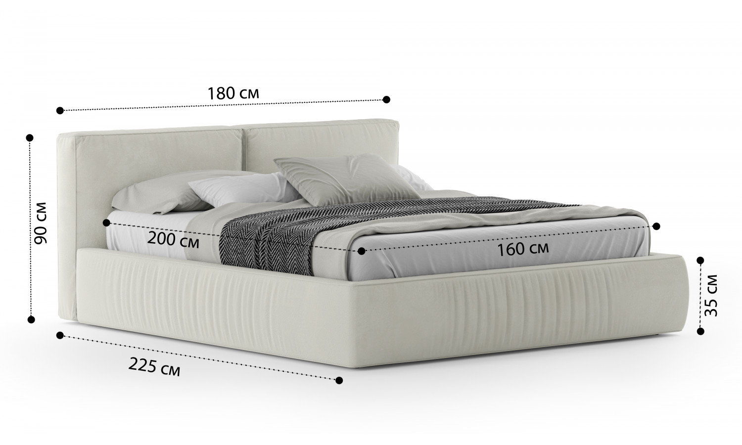 Кровать Лофт Velutto  001 1.6 м