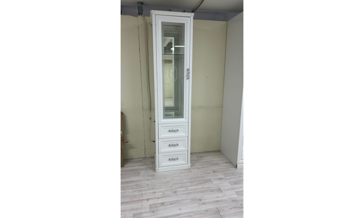 Витрина Мишель белый матовый 1-ств купить с доставкой в Москве Витрина Мишель белый матовый 1-ств