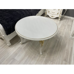 Журнальный столик Натали белый глянец круглый