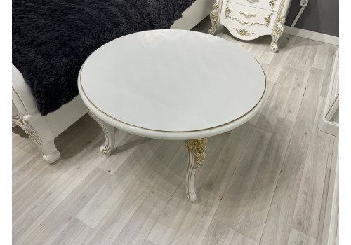 Журнальный столик Натали белый глянец круглый