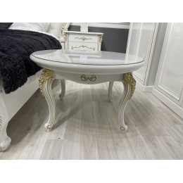 Журнальный столик Натали белый глянец круглый