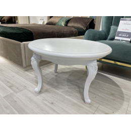 Столик Мишель белый матовый круглый