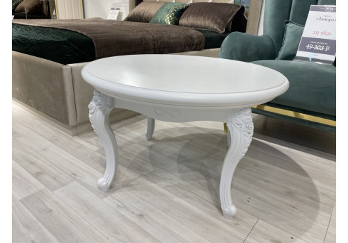 Столик Мишель белый матовый круглый