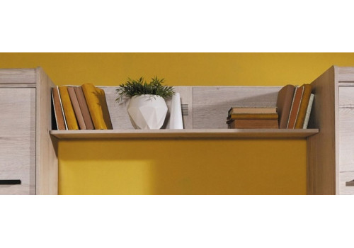 Спальня подростковая Мале дуб галифакс белый, с навесной полкой