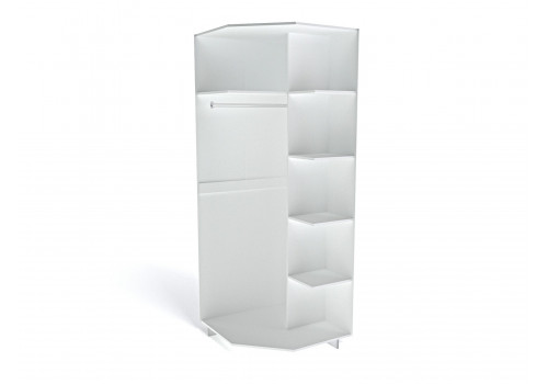 Шкаф угловой Мале Дуб галифакс белый, с декоративным обкладом