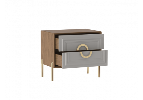 Тумба прикроватная Палермо Дуб Каселла коричневый/Экокожа Мокко