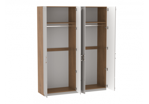 Шкаф 4-дверный Палермо Дуб Каселла коричневый/Экокожа Мокко