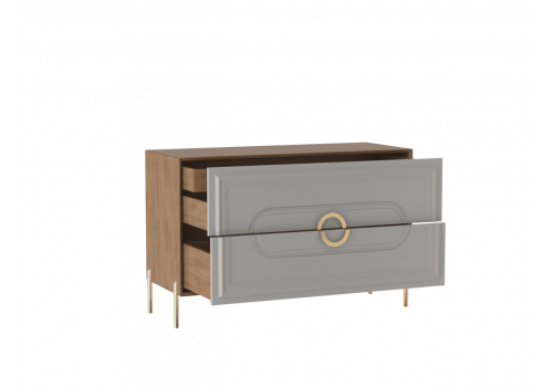 Комод, Палермо Дуб Каселла коричневый/Экокожа Мокко