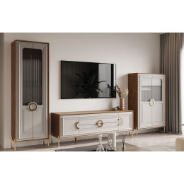 Гостиная Палермо, Дуб Каселла коричневый/Экокожа Мокко