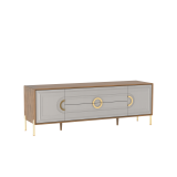 Тумба под ТВ Палермо Дуб Каселла коричневый/Экокожа Мокко