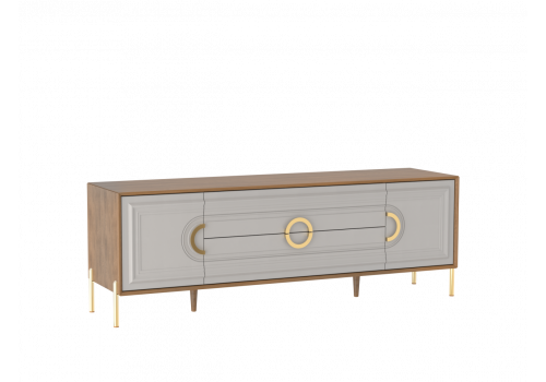 Тумба под ТВ Палермо Дуб Каселла коричневый/Экокожа Мокко