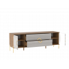 Тумба под ТВ Палермо Дуб Каселла коричневый/Экокожа Мокко