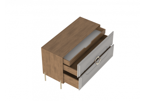 Комод, Палермо Дуб Каселла коричневый/Экокожа Мокко