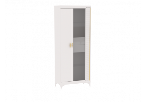 Пенал со стеклом широкий, Сиде белый