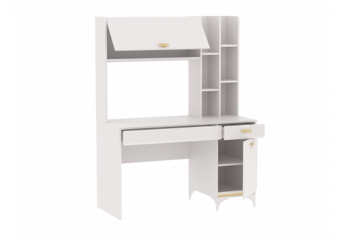 Стол письменный, Сиде Белый c надстройкой