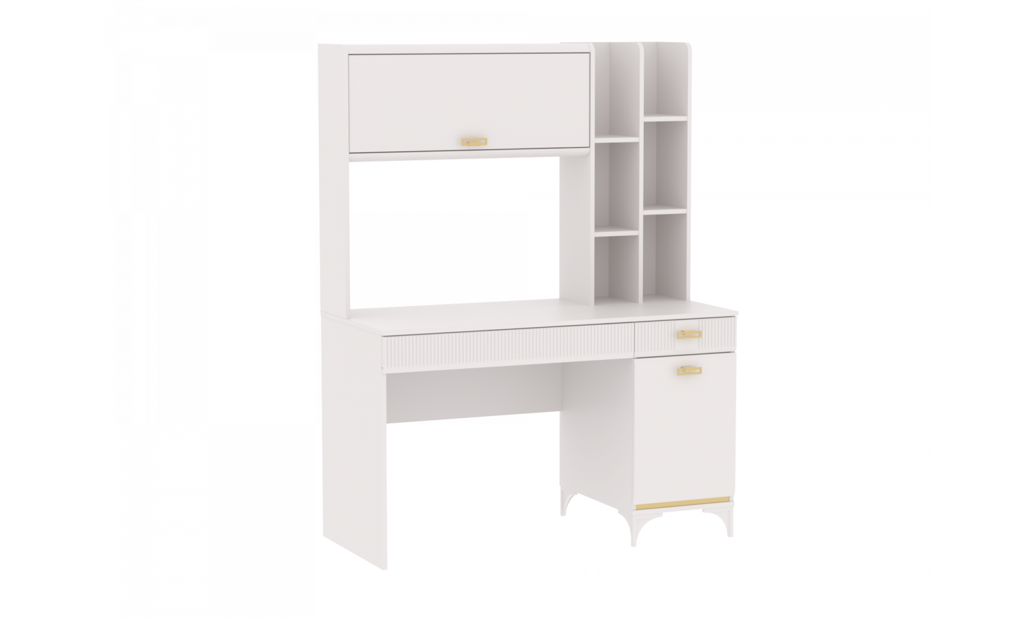 Стол письменный, Сиде Белый c надстройкой