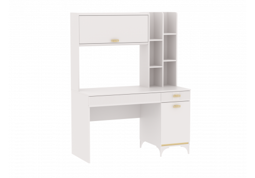 Стол письменный, Сиде Белый c надстройкой