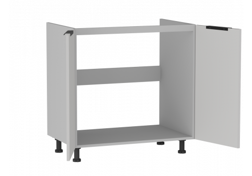 Стол под мойку 2-х дверный СМ-80 Ватель Экокожа белый