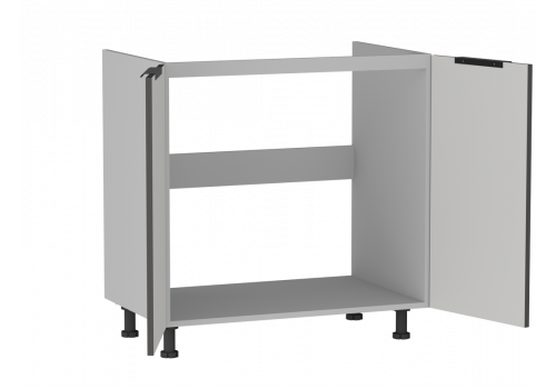 Стол под мойку 2-х дверный СМ-80 Ватель Экокожа серый