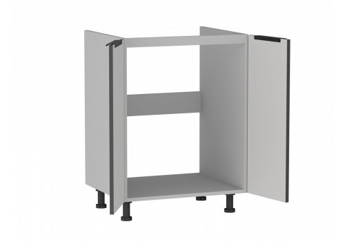 Стол под мойку 2-х дверный СМ-60 Ватель Экокожа серый