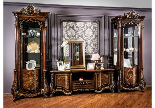 Тумба в гостиную Марселла корень дуба глянец