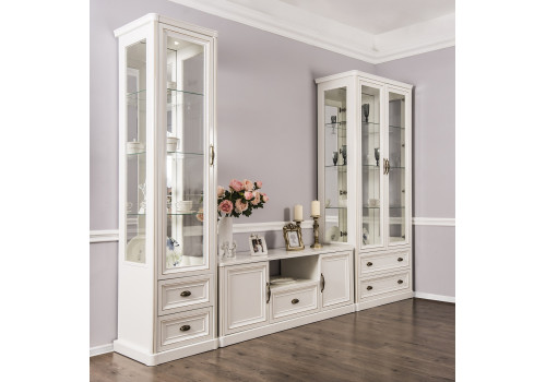 Гостиная Натали белый глянец 1+ТВ тумба+1