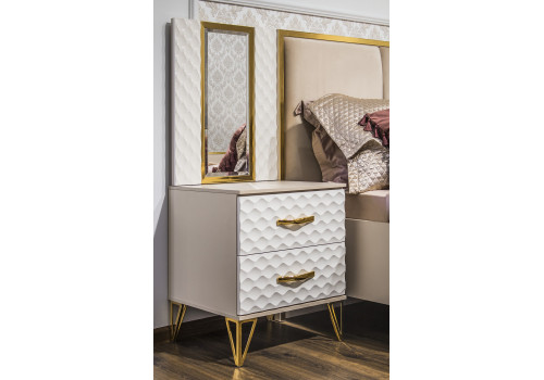 Зеркало Lara Лара белый глянец для прикроватной тумбы