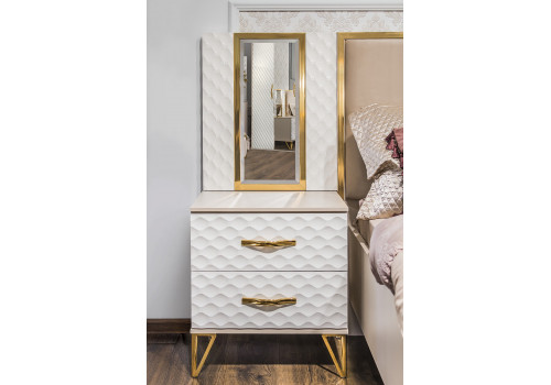 Зеркало Lara Лара белый глянец для прикроватной тумбы