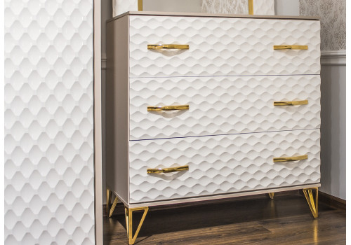 Комод Lara Лара белый глянец 3 ящика