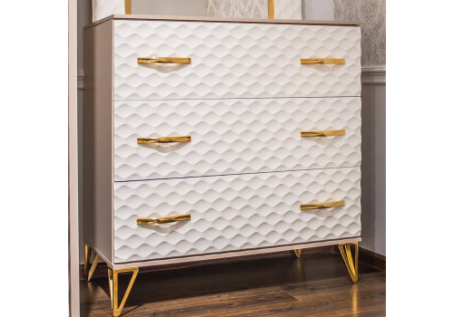 Комод Lara Лара белый глянец 3 ящика