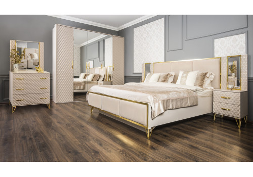 Комод Lara Лара бежевый глянец 3 ящика