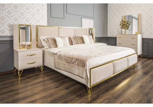 Зеркало Lara Лара бежевый глянец