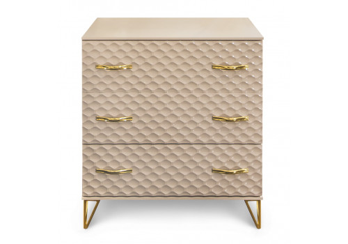 Комод Lara Лара бежевый глянец 3 ящика