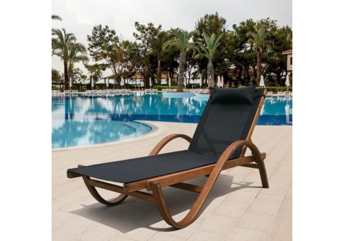 Шезлонг-лежак из сибирской лиственницы AFM-511 Black